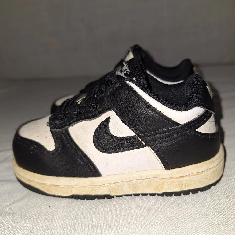 Nike Dunk Low Panda‎ TD Toddler 5c Black White Shoes CW1589-100 Kidcore Babycore